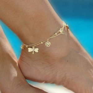 ✨DragonFly charms anklet